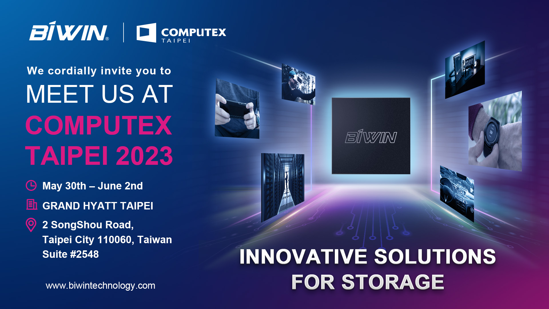 BIWIN to Show Storage Solutions in Taipei, May 30th-June 2nd, 2023